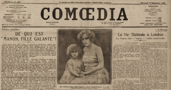 Comoedia 17 septembre 1924