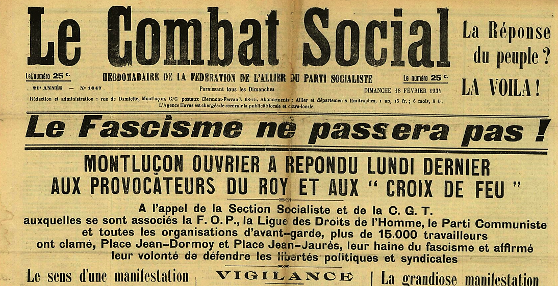 16- Le Combat social (18 février 1934)